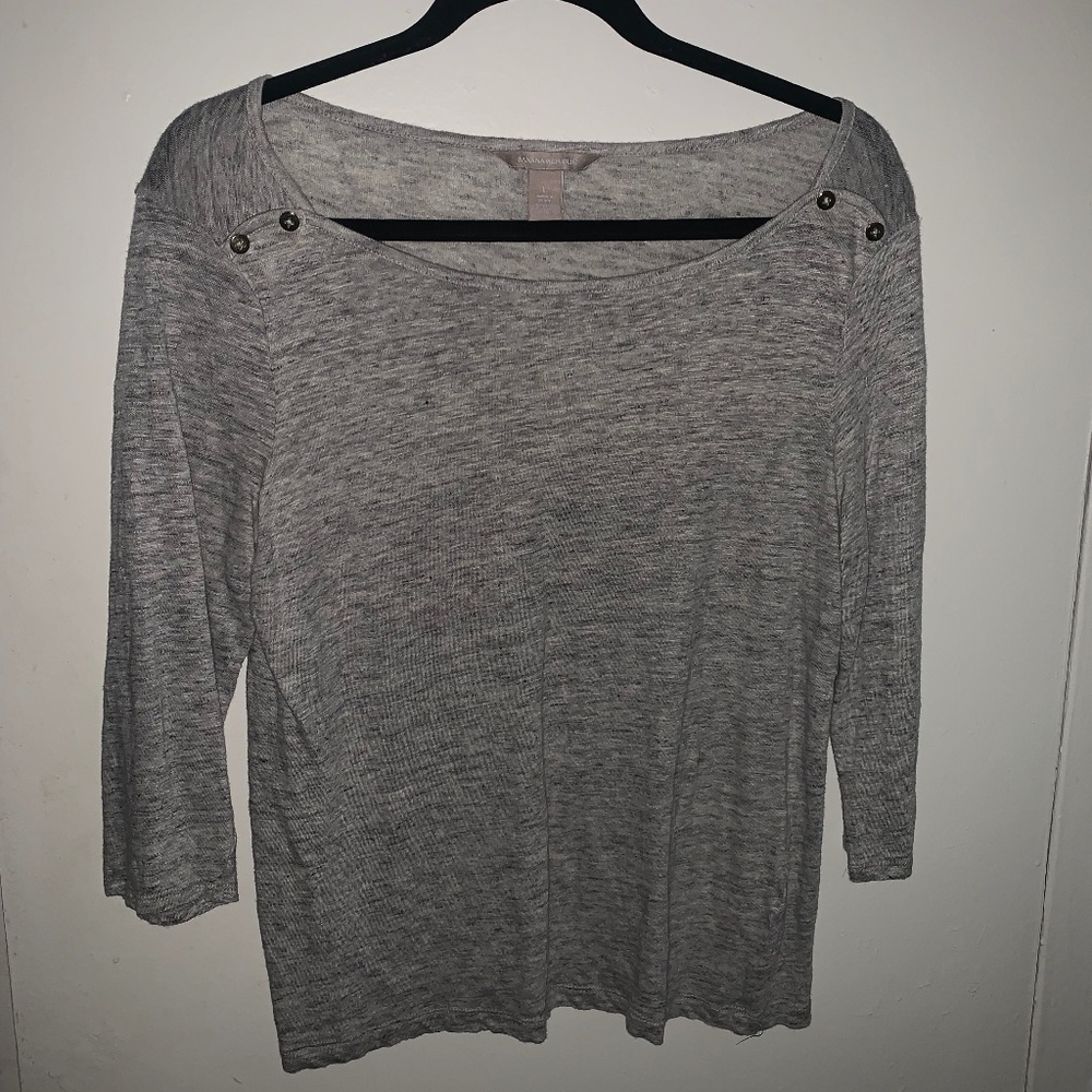 Banana Republic Women’s Heathered Grey Linen Top